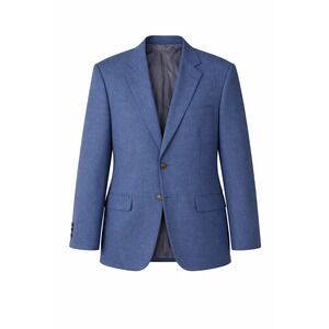 Mens Blue Wool Blend 2-Button Blazer Jacket Crest Buttons RN 84126